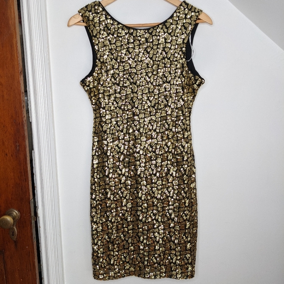 Guess Dresses & Skirts - GUESS Vienna Gold Sequin Leopard Mini Dress